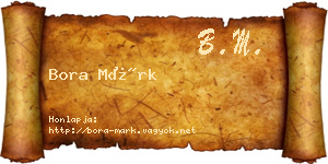 Bora Márk névjegykártya